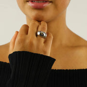 18k White Gold Ring with Pink Sapphires and Diamonds