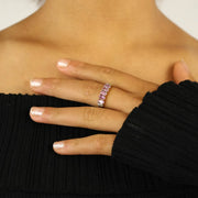 Bague en or jaune 14k avec Améthystes