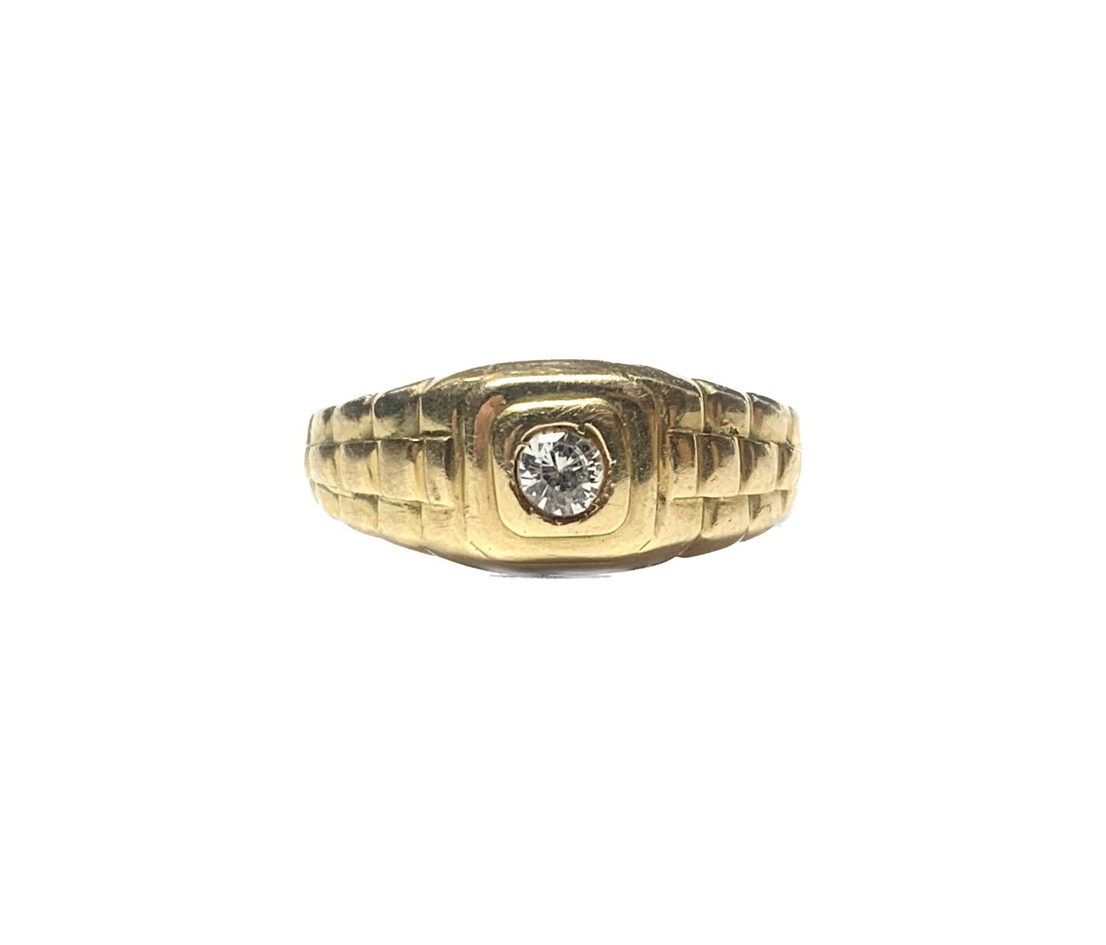 Bague en or jaune 14k avec Cubic Zirconium CZ