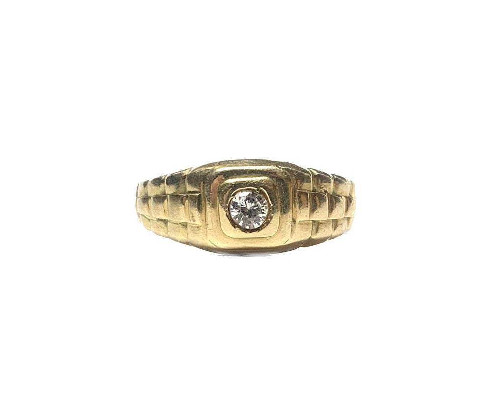 Bague en or jaune 14k avec Cubic Zirconium CZ