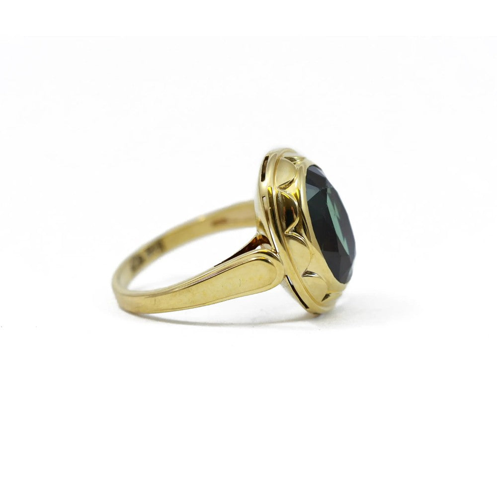 Bague en or jaune 14k avec Verre taillé