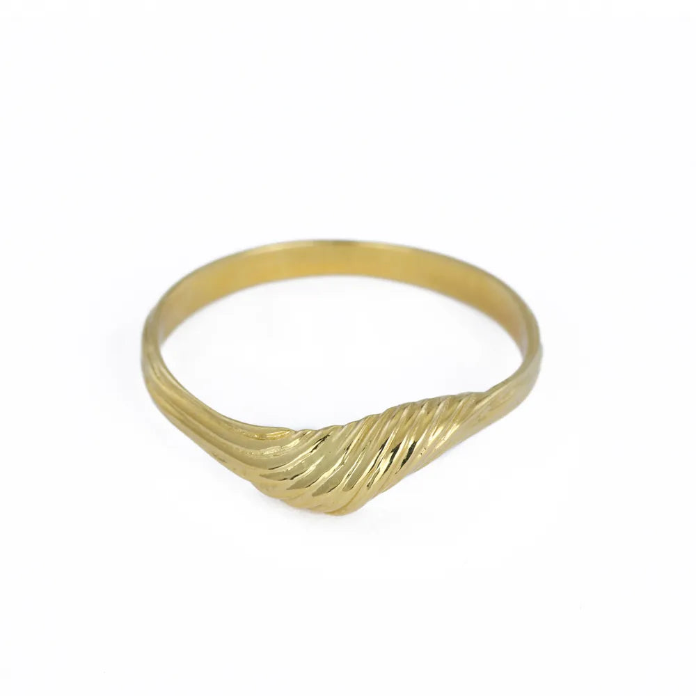 Bague en or jaune 18k - Motif "Torsadé"