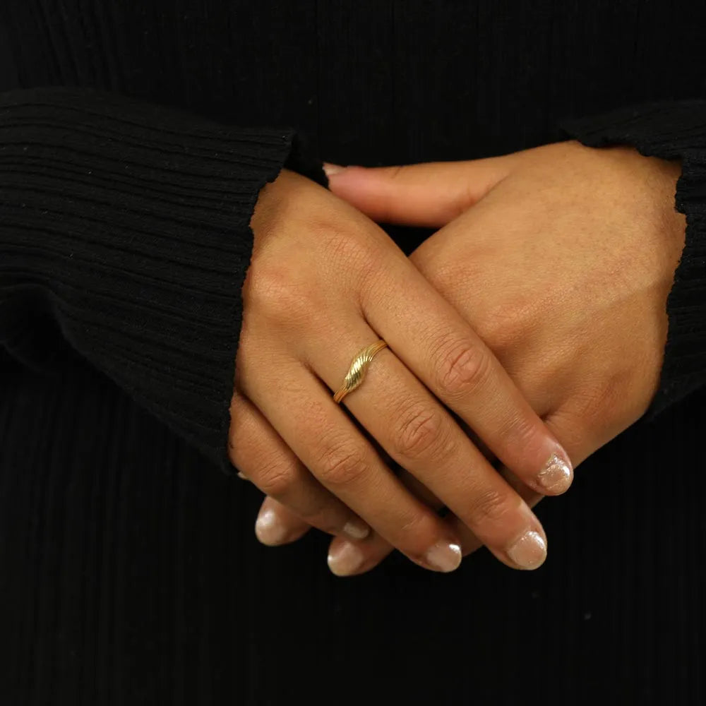 Bague en or jaune 18k - Motif "Torsadé"