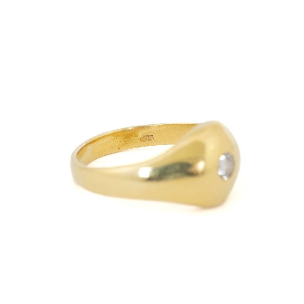 Bague en or jaune 18k avec Diamant