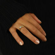 Bague en or jaune 18k avec Diamant