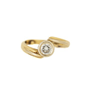 Bague en or jaune 18k avec Diamant