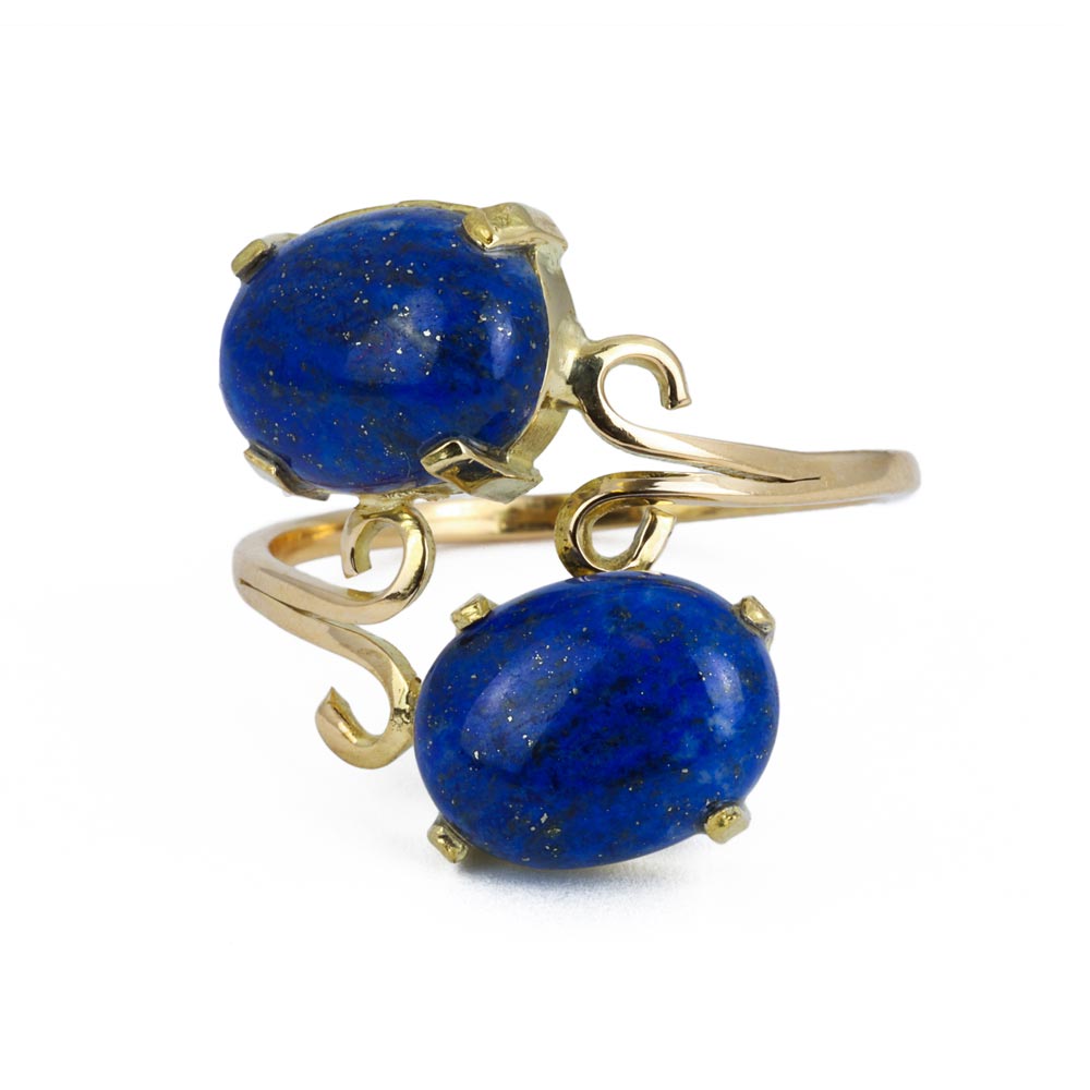 Bague en or jaune 18k avec Lapis-Lazuli