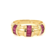 Bague en or jaune 18k avec Rubis synthétique
