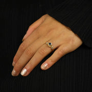 Bague en or jaune 18k avec Saphir