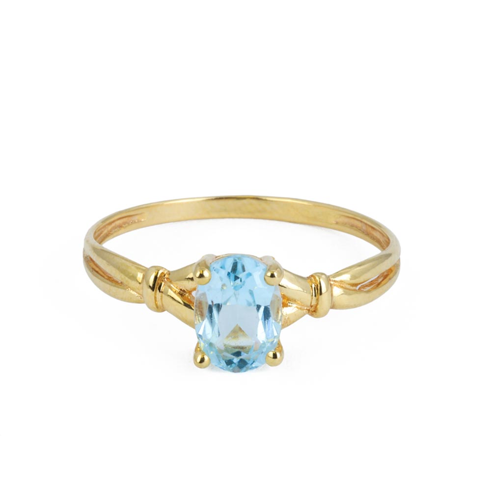 Bague en or jaune 18k avec Topaze