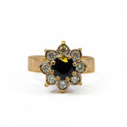 Bague en or jaune 9k avec Saphir et Diamants