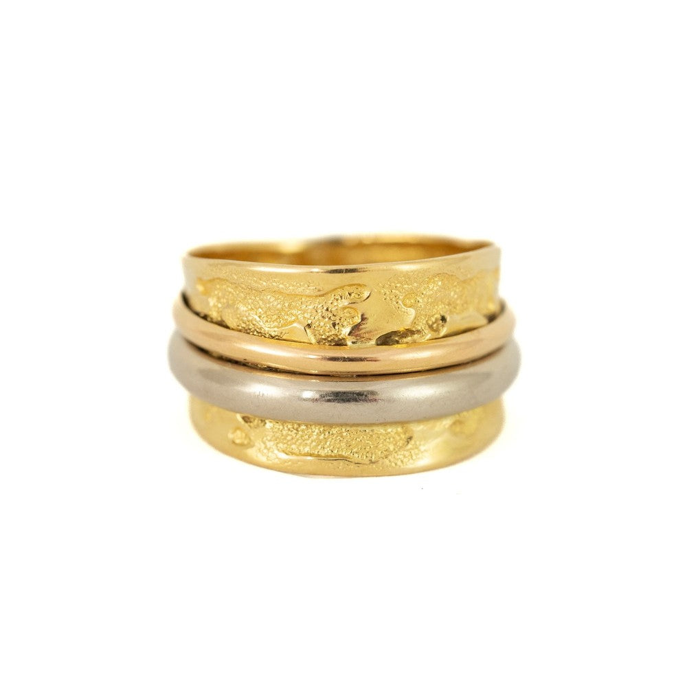 Bague en or jaune, rose et blanc 18k
