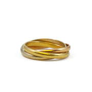 Bague en or jaune, rose et blanc 18k - 3 ors