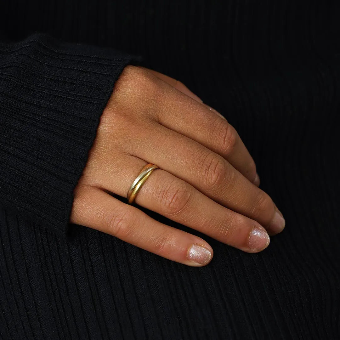 18k Yellow, Rose and White Gold Ring - Three Golds