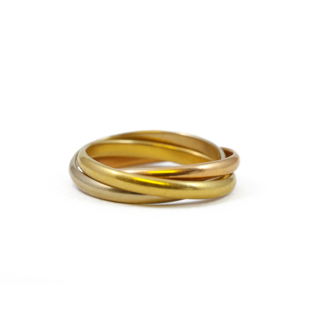 Bague en or jaune, rose et blanc 18k - 3 ors