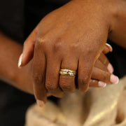Bague or jaune 18k avec Diamants