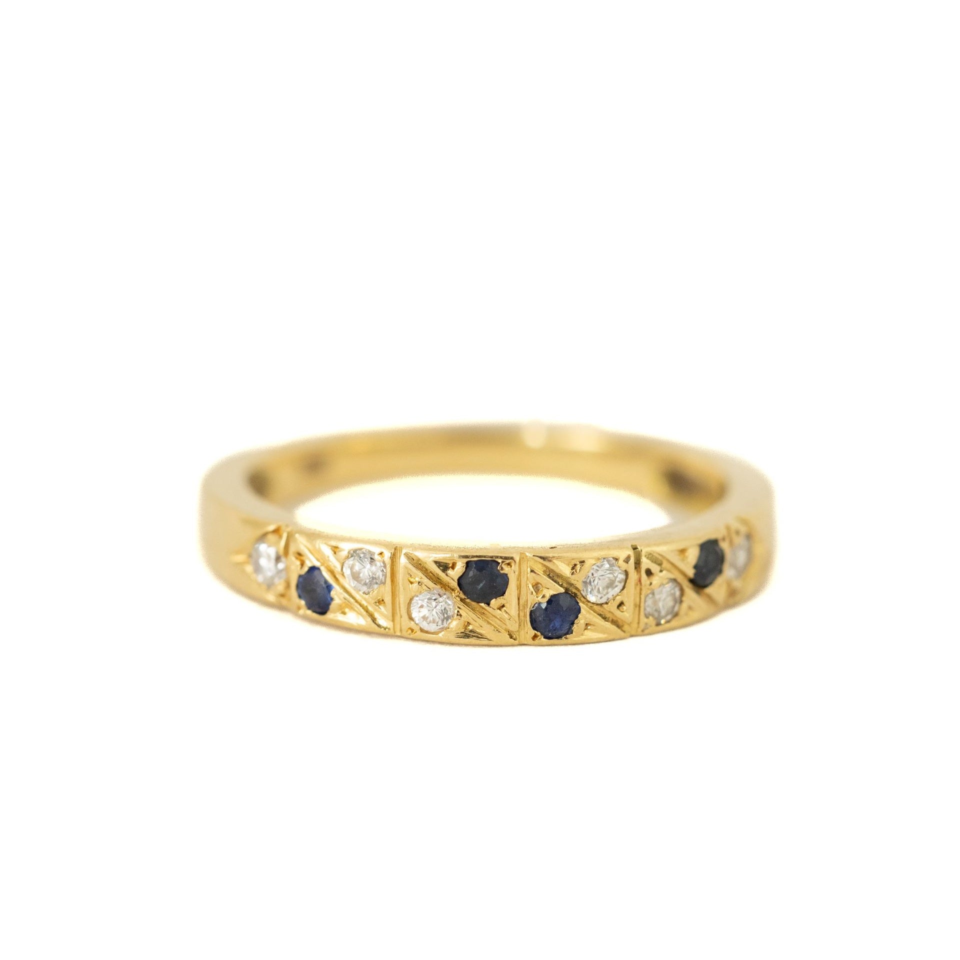 Bague or jaune 18k avec Saphirs