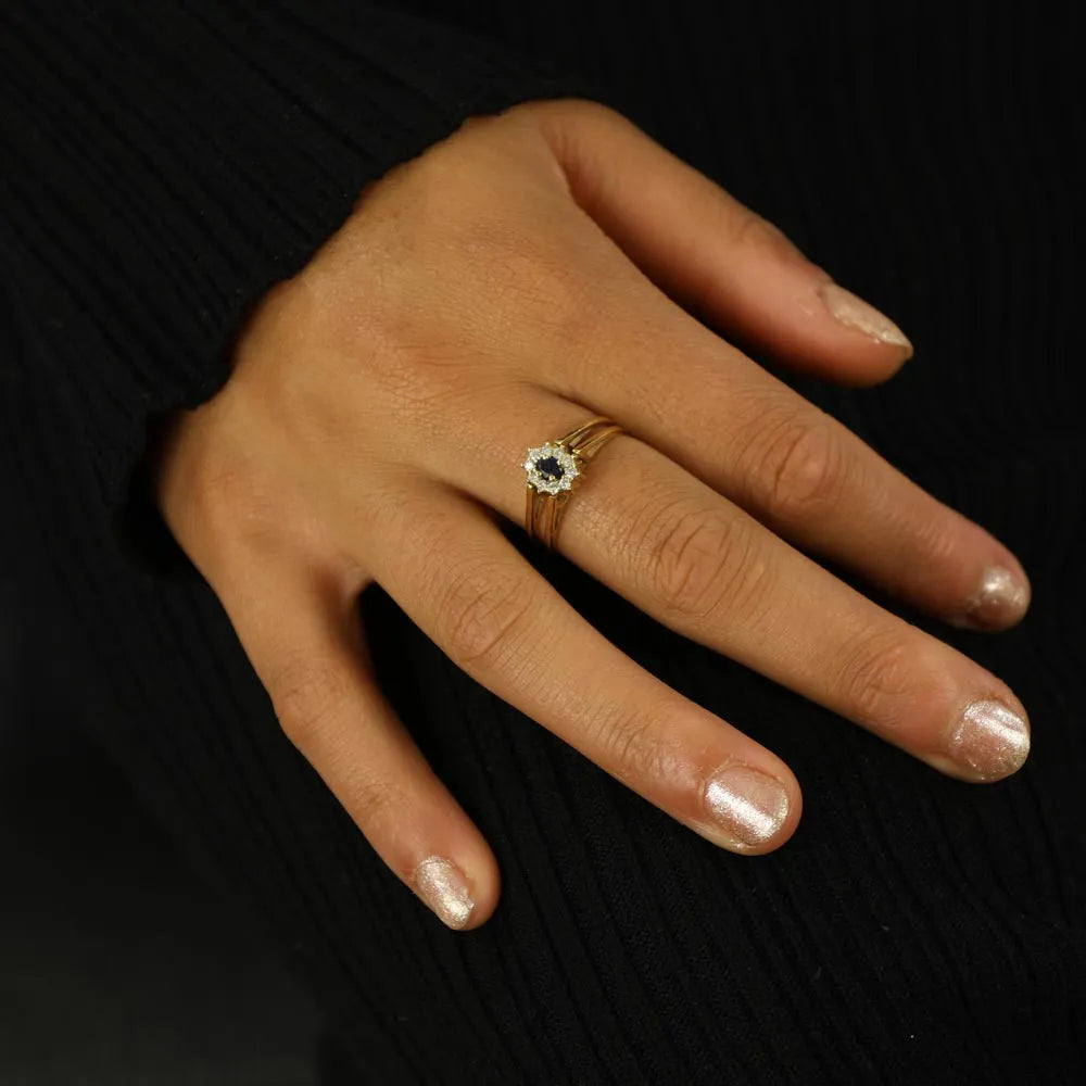 Bague réversible en or jaune 18k avec Rubis et Saphir
