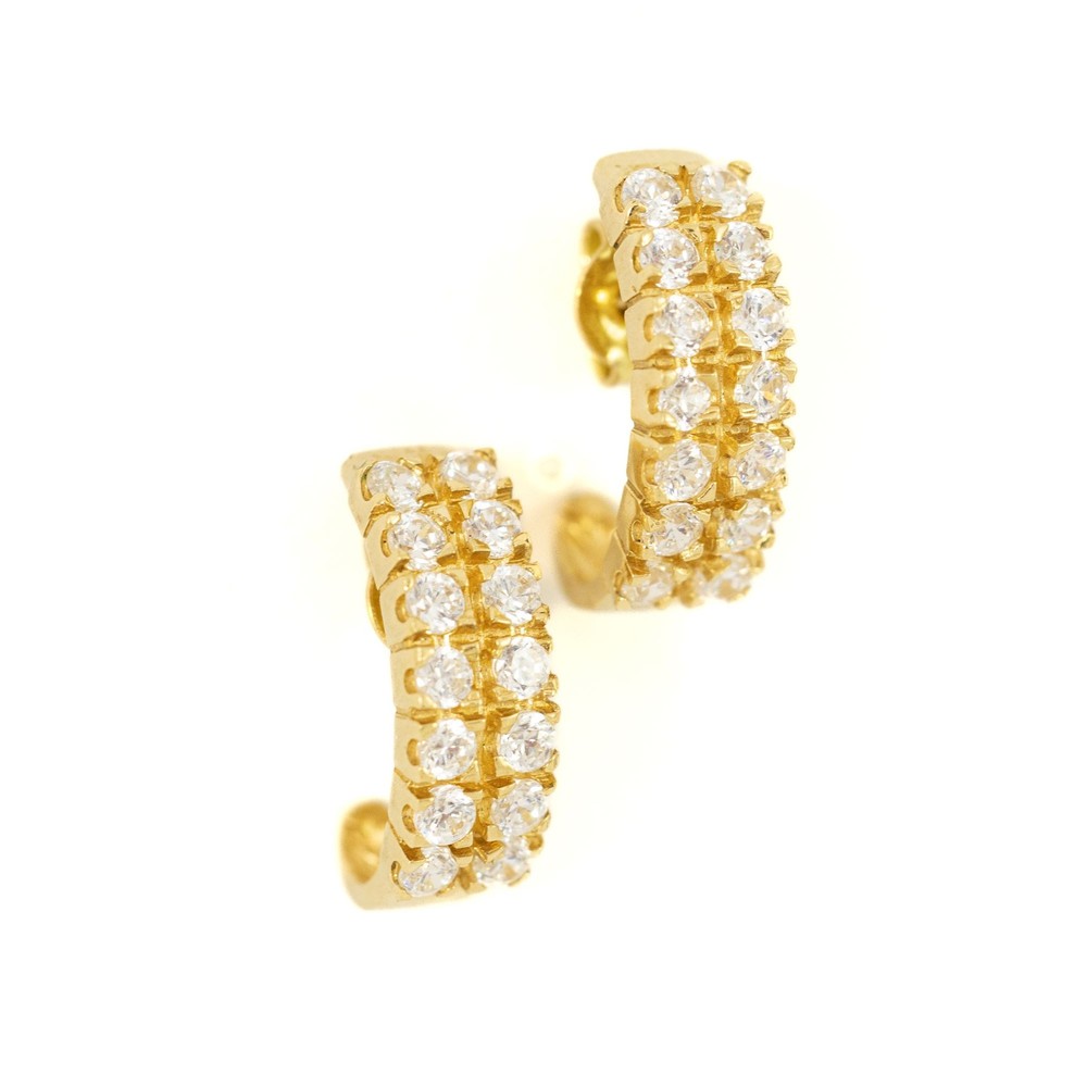 Boucle d'oreilles en or jaune 18k avec Diamants