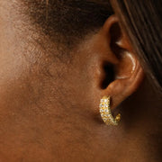 Boucle d'oreilles en or jaune 18k avec Diamants