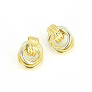 Boucles d'oreilles deux Ors 18k - Style créoles contemporaines