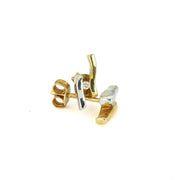 Boucles d'oreilles deux Ors 18k avec Diamants