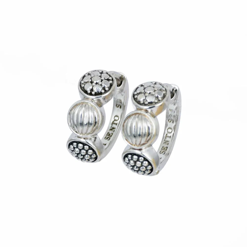 Boucles d'oreilles en Argent -  Motif "3 pastilles"