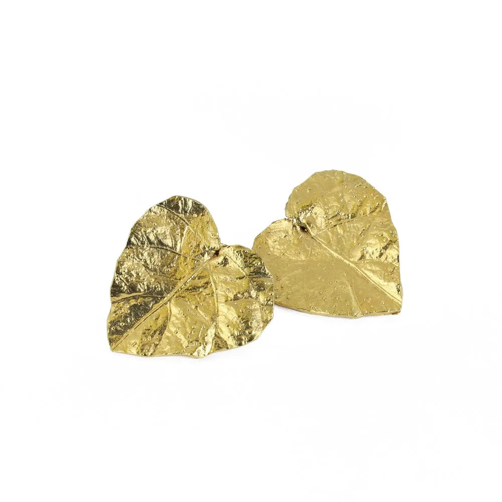 Boucles d'oreilles en Argent - Motif "Feuilles en vermeil"
