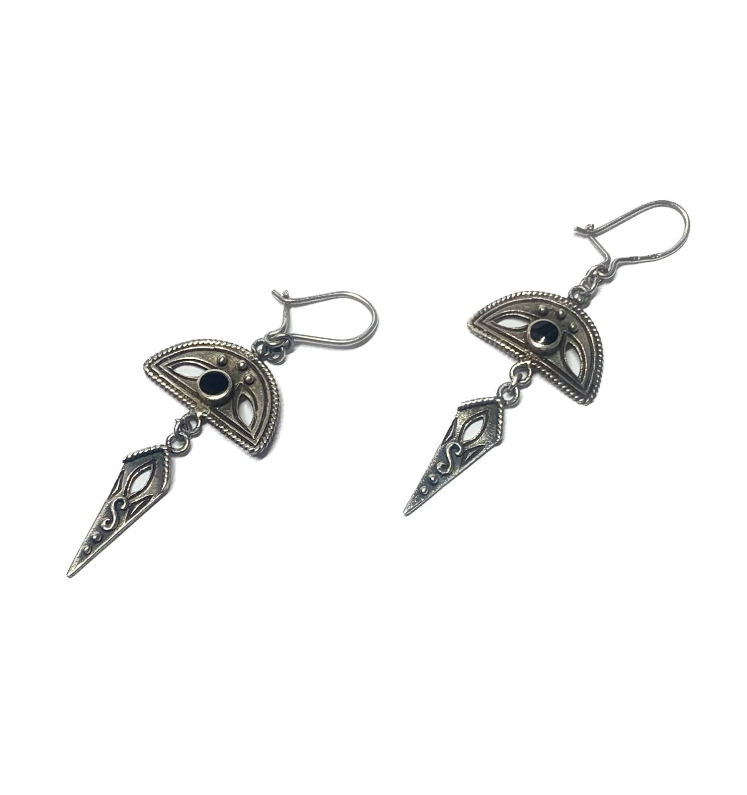 Boucles d'oreilles en Argent avec Onyx