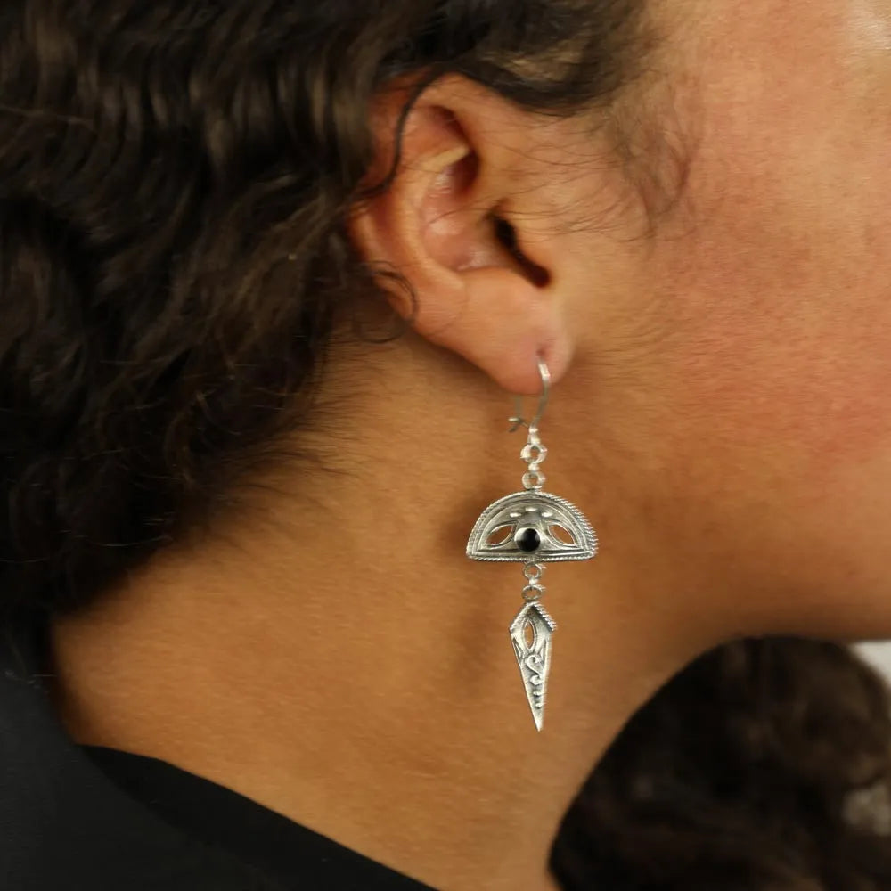 Boucles d'oreilles en Argent avec Onyx
