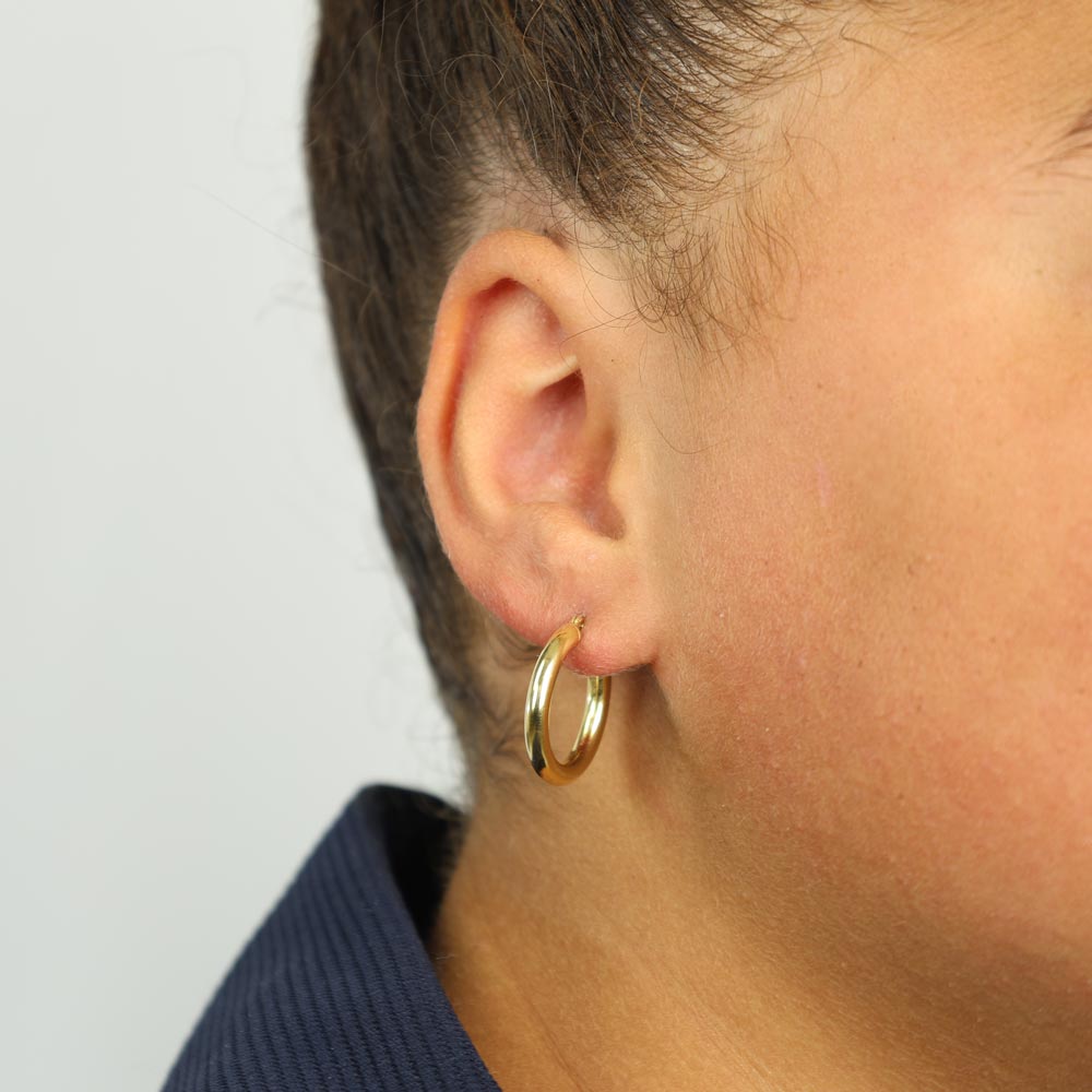 Boucles d'oreilles en Or 18 k - Style créoles