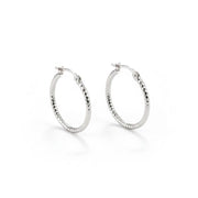 Boucles d'oreilles en Or blanc 18k - Style créoles