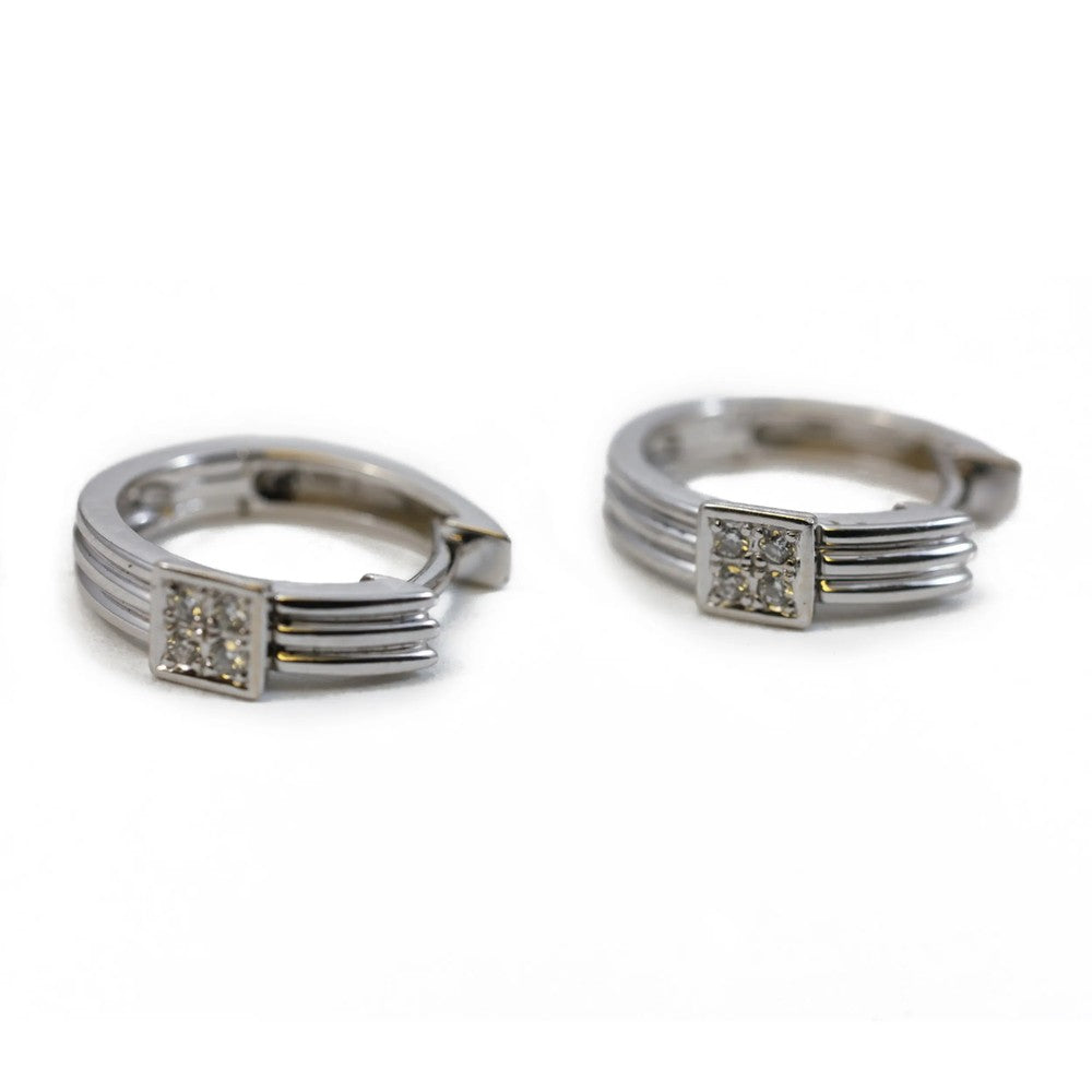 Boucles d'oreilles en Or blanc 18k avec Diamants