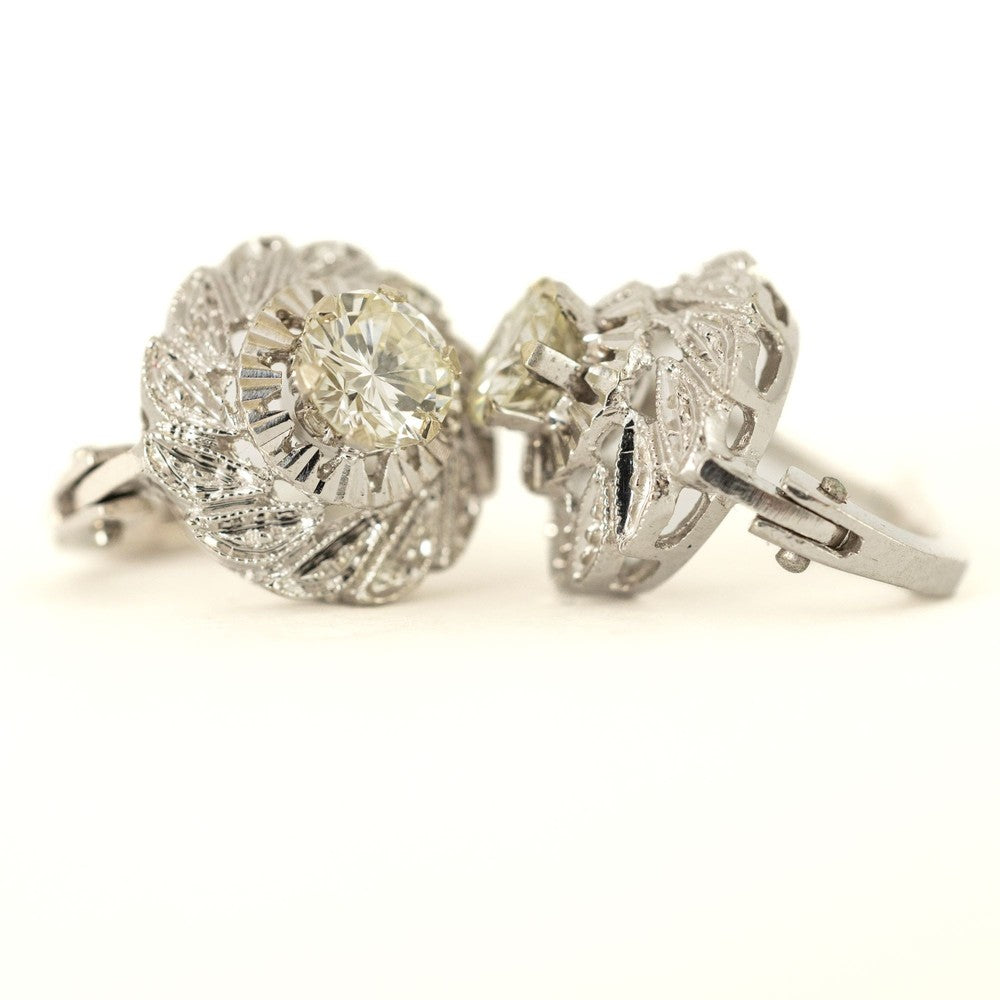 Boucles d'oreilles en Or blanc 18k avec Diamants