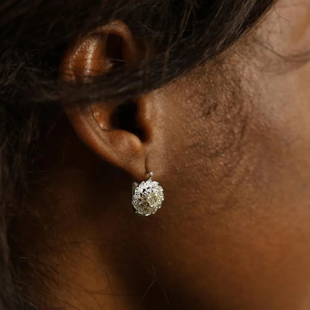 Boucles d'oreilles en Or blanc 18k avec Diamants
