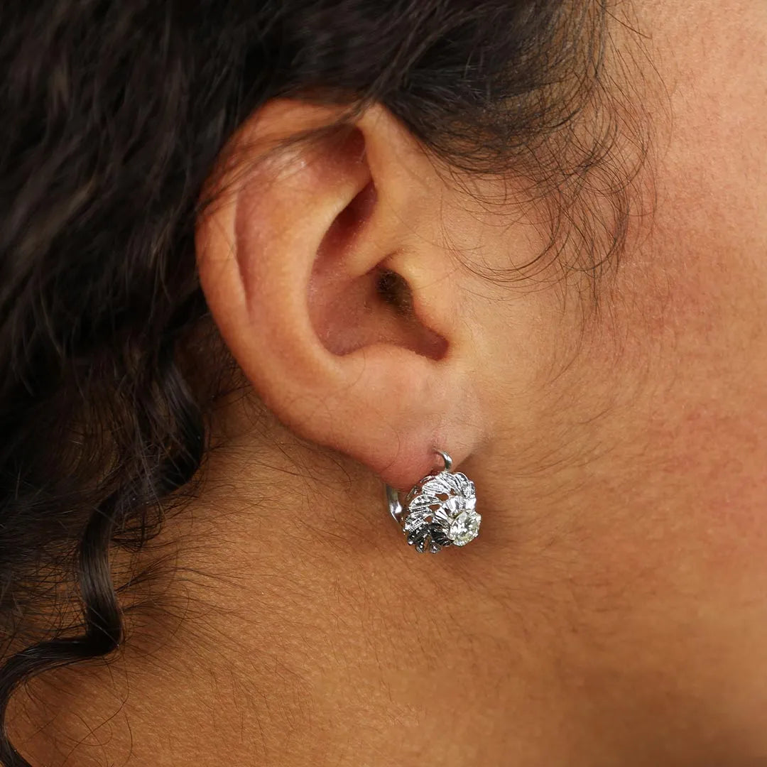 Boucles d'oreilles en Or blanc 18k avec Diamants