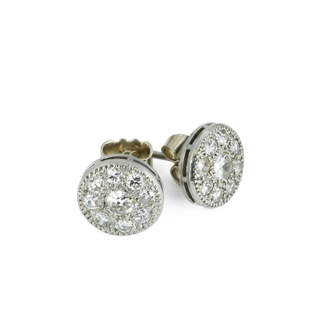 18k White Gold Diamond Earrings
