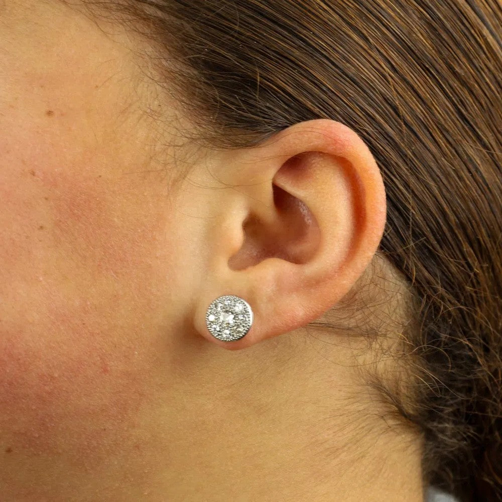 Boucles d'oreilles en Or blanc 18k avec Diamants