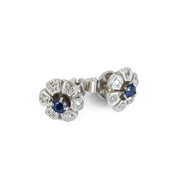 Boucles d'oreilles en Or blanc 18k avec Saphir et Diamants
