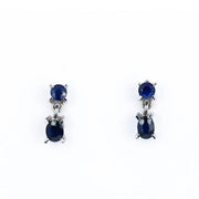 Boucles d'oreilles en Or blanc 18k avec Saphirs