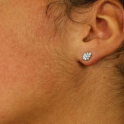 Boucles d'oreilles en Or blanc 18k avec Zirconiums