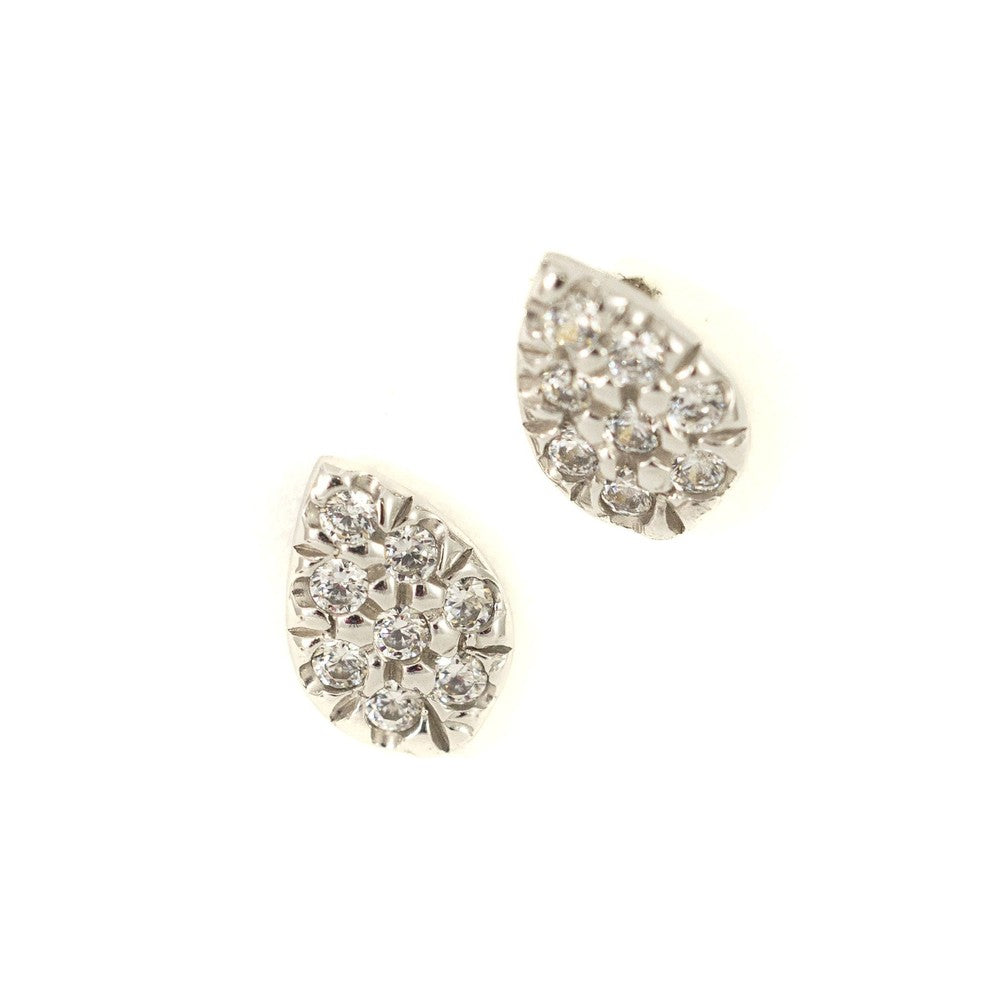 Boucles d'oreilles en Or blanc 18k avec Zirconiums