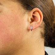 Boucles d'oreilles en Or blanc 18k avec Zirconiums