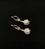 Boucles d'oreilles en Or blanc 18k avec Zirconiums