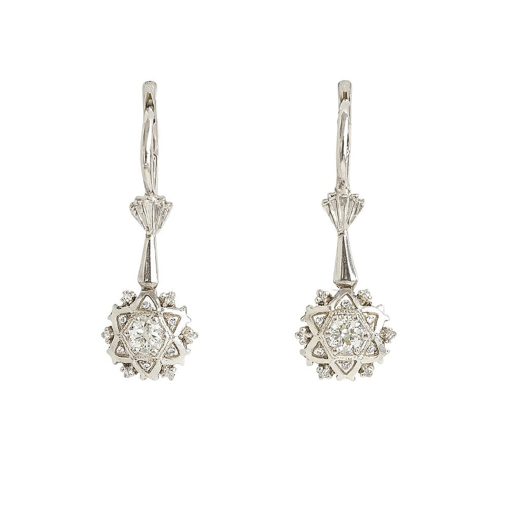 Boucles d'oreilles en Or blanc 18k avec Zirconiums