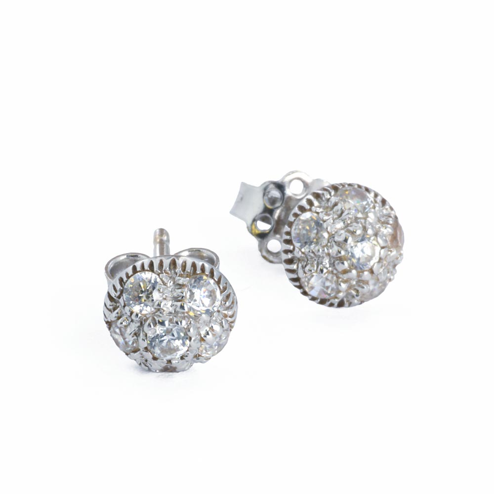 Boucles d'oreilles or blanc