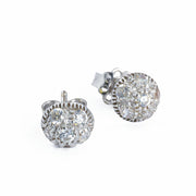 Boucles d'oreilles en Or blanc 18k avec Zirconiums