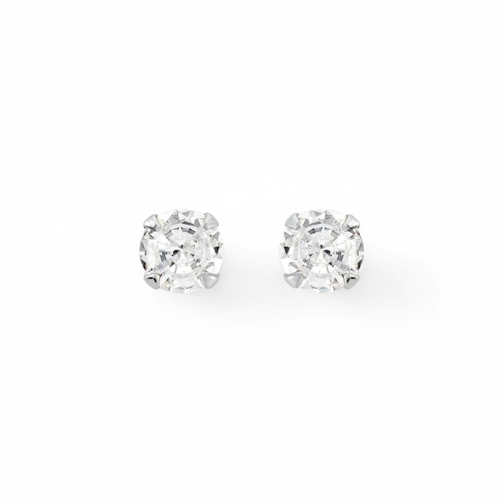 Boucles d'oreilles en Or blanc 18k et Zirconiums