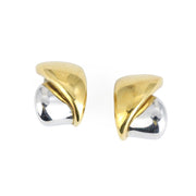 Boucles d'oreilles en Or blanc et jaune 18 k - Design sculptural