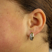 Boucles d'oreilles en Or blanc et jaune 18k avec Diamants